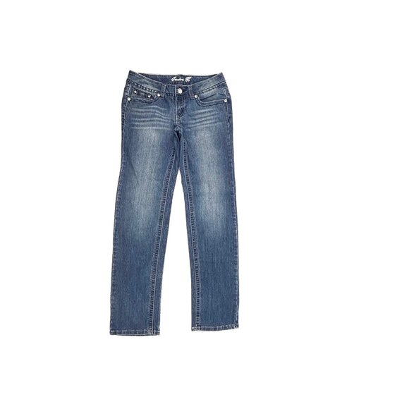 12K Twelve K Straight Leg Women's size 7 Dark Wash Blue Denim jeans - Picture 1 of 4